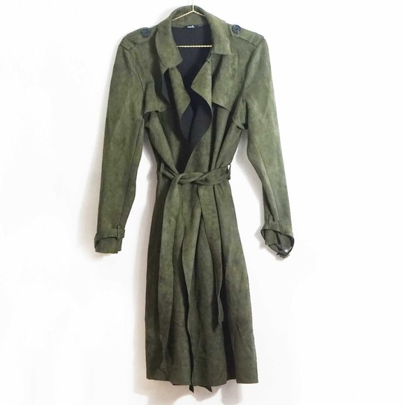 mark. Jackets & Blazers - Mark Green Suede Belted Coat L